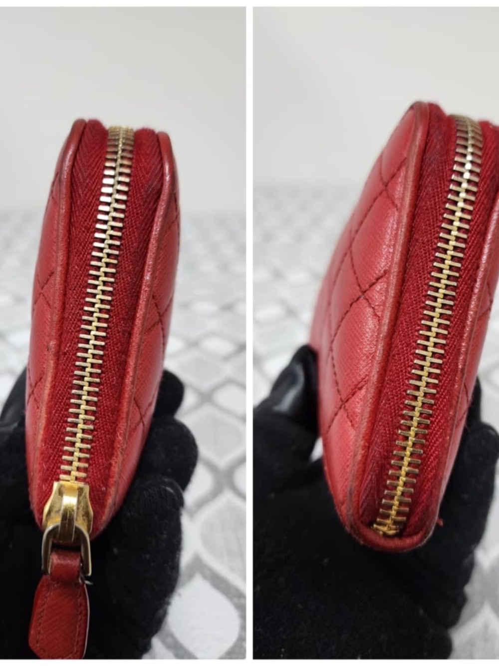 Authentic Prada Quilted Leather Zippy Wallet Red - Picture 6 of 10